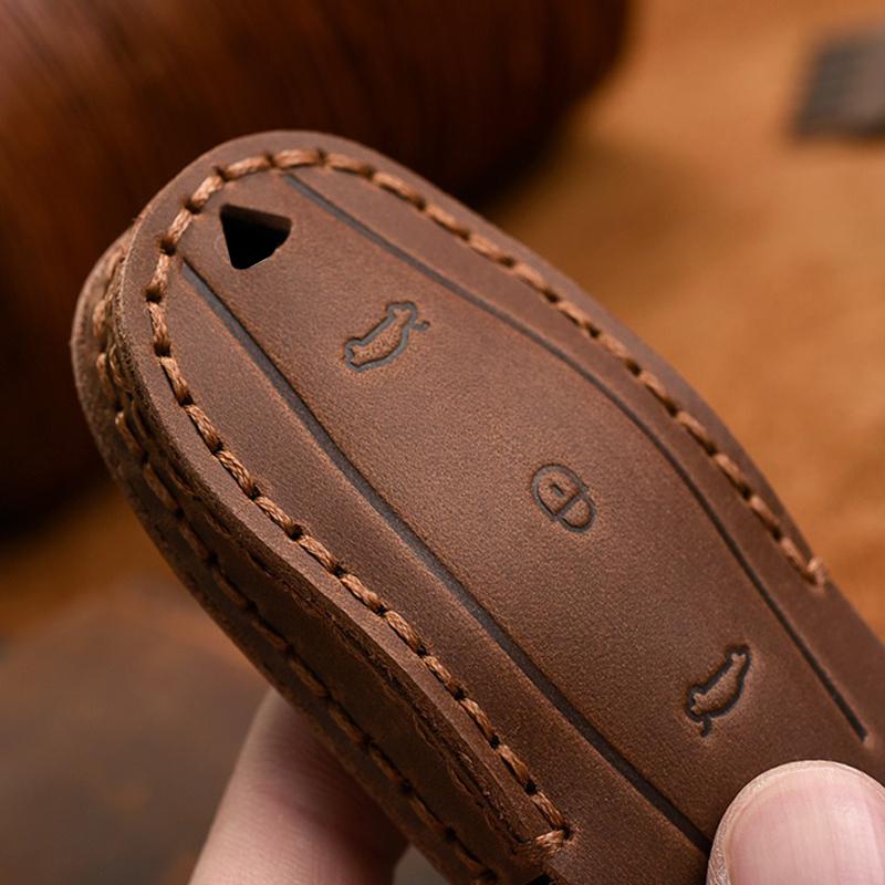 Car Smart Key Case Cover for Tesla Model 3 Model X Model S Model Y Leather Protector Bag