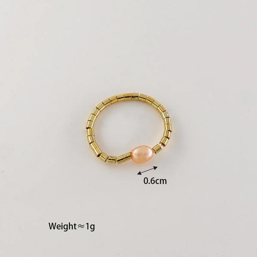 Woven Natural Freshwater Pearl Bracelet Baroque Pearl Beaded Ring Set Color Retaining Jewelry Women