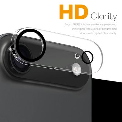 NORTHJO 2 ks Pro iPhone 17 Air Ochranné sklo na objektiv fotoaparátu Černé kroužky 3D Plné pokrytí Čiré Tvrzené sklo Ochranná fólie na objektiv