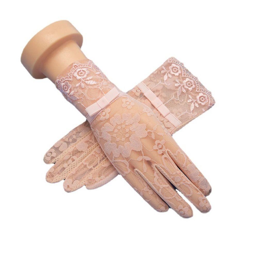 Anti-UV Women Gloves Thin Lace Sunscreen Gloves New Mittens Outdoor Riding