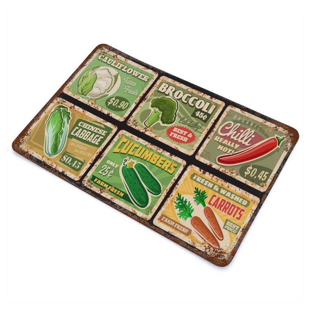 1-Pack Aged Metal Wall Signboard, 20×30cm and 30×40cm, Rustic Distressed Design for Living Room, Office or Restaurant