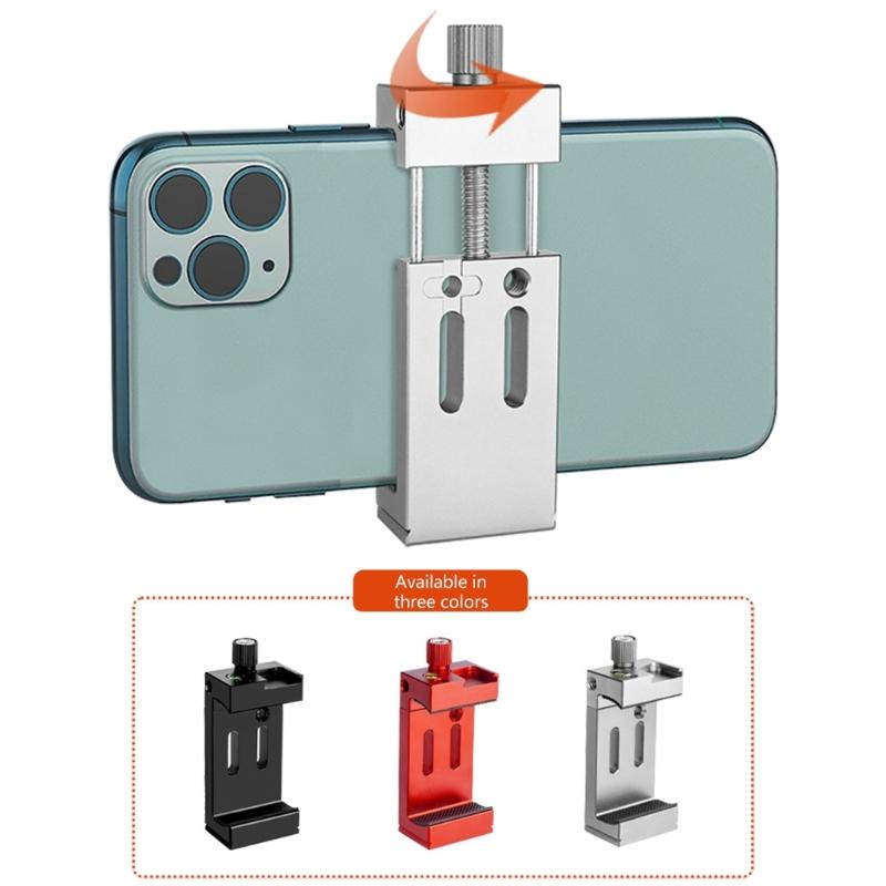 Professional Phone Tripod Mount Adapter Aluminum Cellphone Holder with Adjustable Clamp for Selfie Stick Monopod