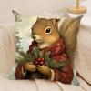 Animals Cute Retro Cartoon Cushion Cover Silky Short Plush Invisible Zipper Dustproof Sofa Pillow Case For Home Decor