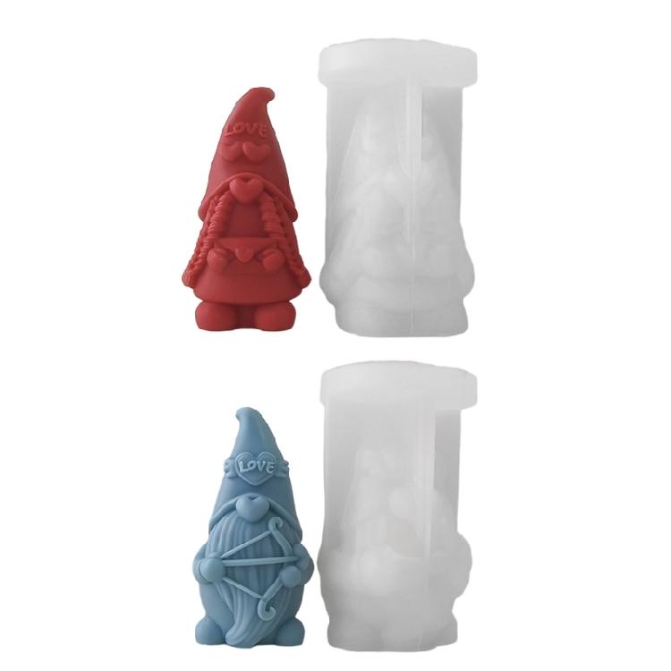 Love Heart Gnome Silicone Mold DIY Table Ornament Tool Scented Candle Mold