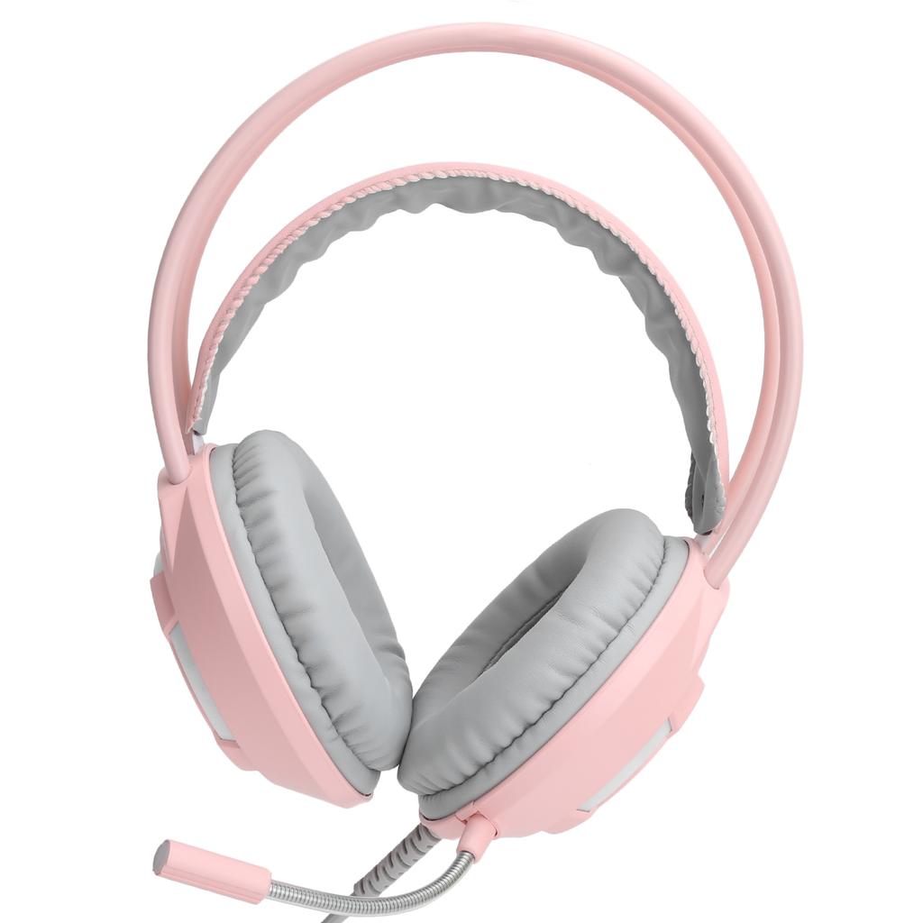 AJAZZ Over-Ear Hörlurar 7.1 Stereoljud Brusreducering Trådbundet Headset med USB-gränssnitt(Rosa )