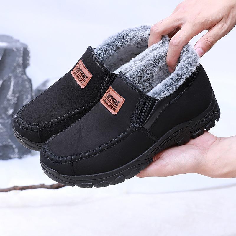 New Cotton Shoes Men's Winter Velvet Thickened One Casual Warm Old Beijing Snow Boots One Foot Cotton Shoes