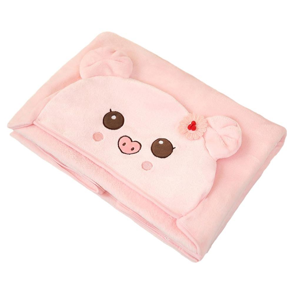 Versatile Warm Hooded Nap Blanket Cozy Soft Air Conditioning Blanket Cartoon Folding Kawaii Cloak Travel