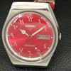 AUTOMATIC VINTAGE SEIKO 5 JAPAN 6309A MENS ARABIC RED COLOR DIAL WATCH A702667-1 R209-a702667