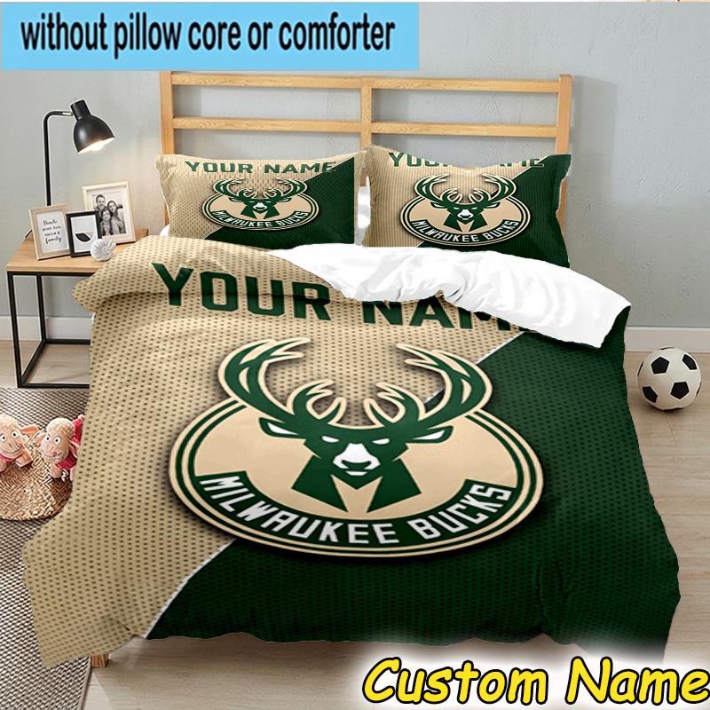 3pcs Custom Name Milwaukee Bedding Set Includes 1 Duvet Cover & 2 Pillowcases for All Seasons Dormitory Home Decor Christmas Gifts