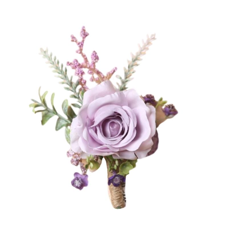 Corsage Flower Boutonnieres for Wedding, Proms, Anniversaries, Ceremonies and Beach Parties Soft Artificial Flowers