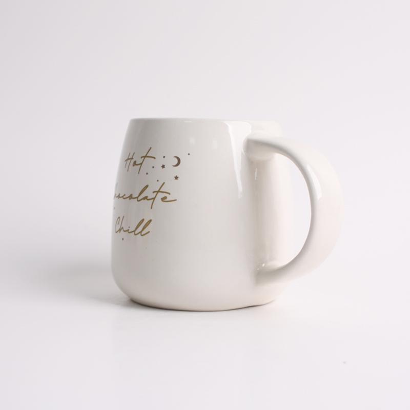 1pc Premium White Ceramic Cup for Hot Chocolate 330ml Modern Style Cocoa Coffee Mug for Home & Office Afternoon Tea