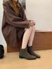 Autumn and winter new simple square head retro one-pedal thick heel short tube Martin boots women
