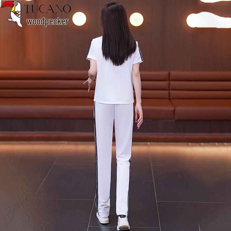 Woodpecker Women's Summer Short Sleeve Two-Piece Sport & Casual Set