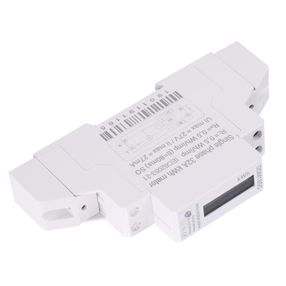 1P LCD Digital Display Single Phase Din Rail Electricity Power Consumption Energy Meter