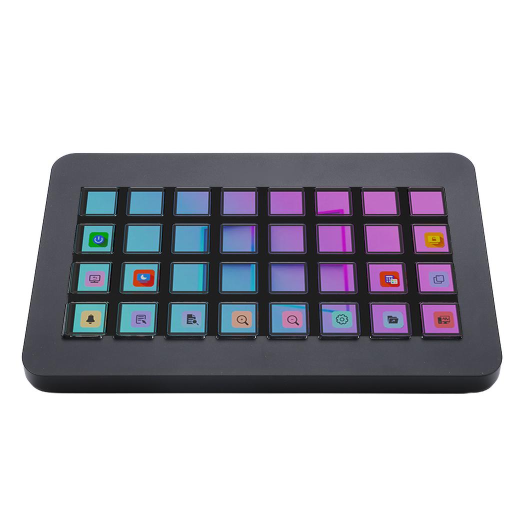Stream Control Deck 32 LCD Keys Programmable Studio Controller Macro Keyboard for PC Live Streaming Black