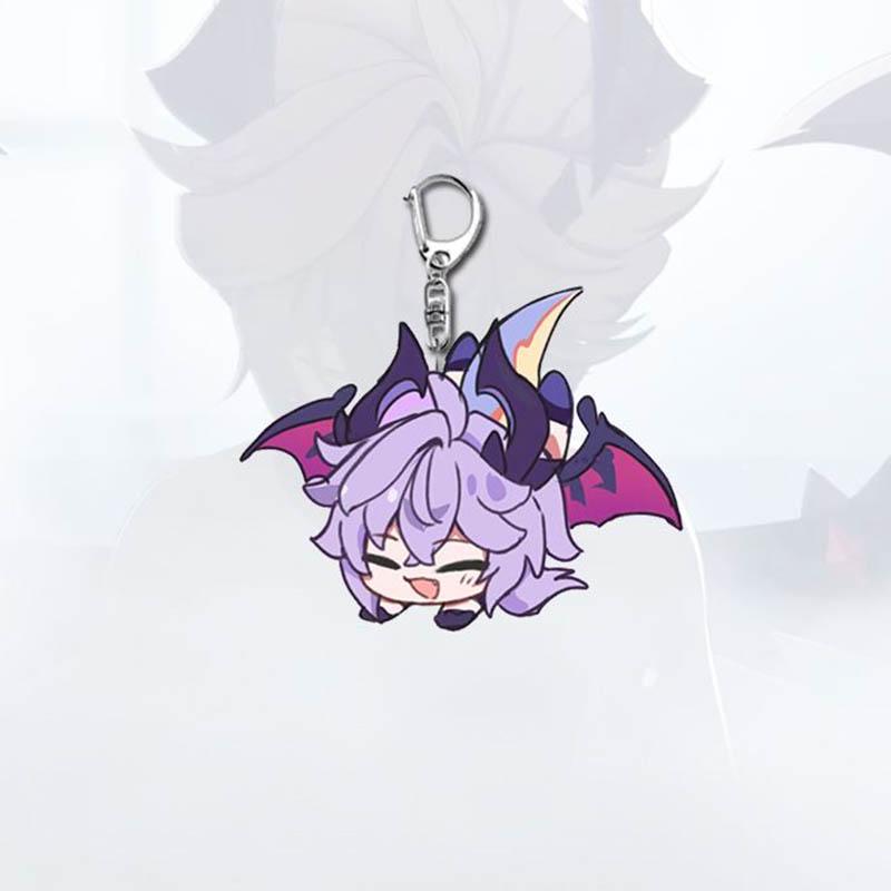 

Game Genshin Impact Durin Neuvillette Zhongli Cosplay Keychain Acrylic Pendant Keyring Key Chain Kawaii Bag Accessories Ornament 3cm