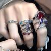 Liebe Farbige Diamanten, Zirkonia Schleifen, Kalter Wind, High-End Nischen Design, Personalisierbares Stapeln, Offene Ringe Tragen, Damen