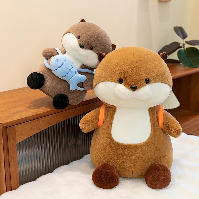 New Small Fish Backpack Otter Plush Toy Cute Doll Cute Doll for Girls Birthday Gift