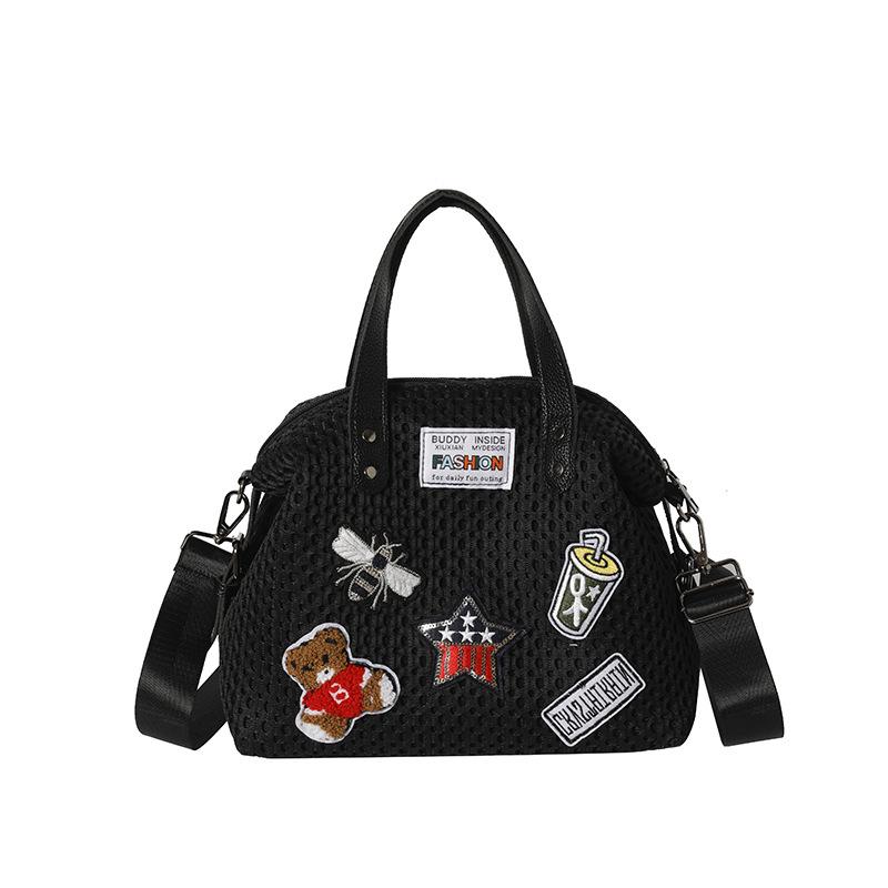 

Casual big bag New mesh tote bag Shoulder bag Personalized handbag Crossbody bag Fashion travel commuter bag Large 44 * 13 * 33 Small 29 * 13 * 25