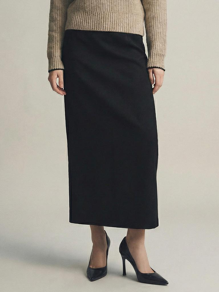 Stay With Me Pencil Maxi Skirt_Black