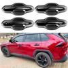 Gloss Black Car Styling Door Handle + Bowl Cover Trim Kits Exterior Accessories For Toyota RAV4 2019 2020 2021 2022 2023 2024