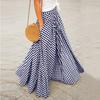 Women Skirt Plaid Pockets Summer Slim Draped Maxi Skirt Streetwear