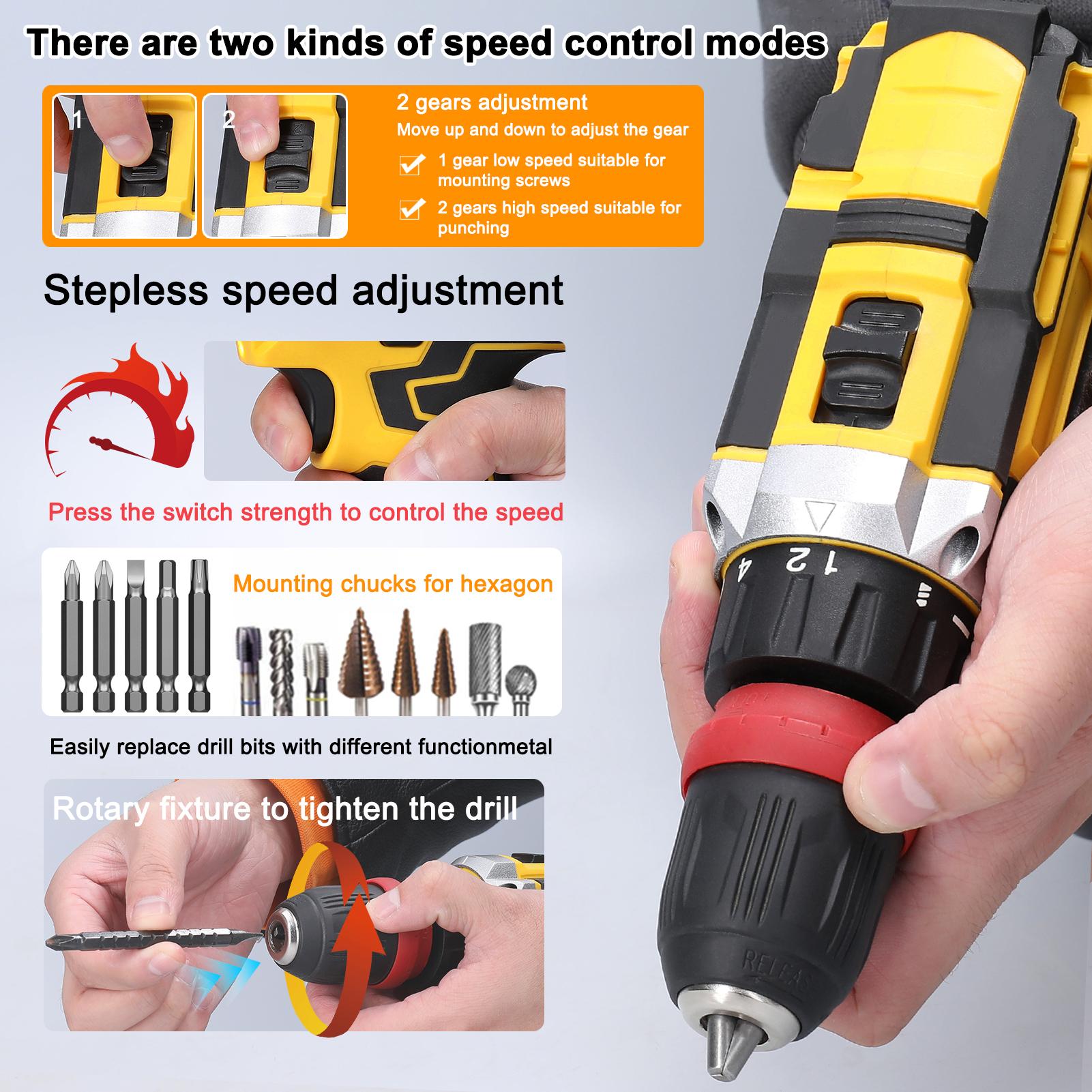 

12 V 2in1 Lithium Drill Electric Screwdriver Multi function Power Tool Brushed Motor Practical Screw Driver for Home