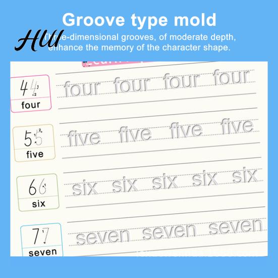 Arbeitsheft-Set zum Aufbau grundlegender Fähigkeiten bei Kindern Rillenschrift-Schreibheft Kinder Mathe Zeichen-Übungsbuch Handschrift Kinder- Und Malset Zahl