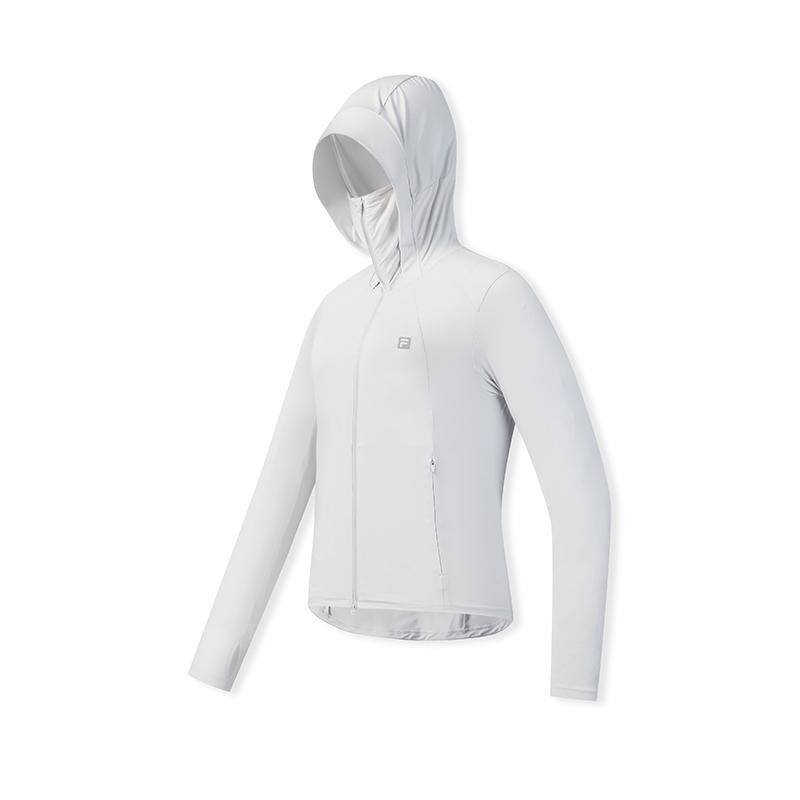 

FILA Fitness Fashion Comfortable Simple Sports Training Slim Fit Hooded Knit Jacket Women jackets Light-Blue Gray A51W621501FGY S