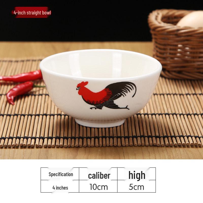 Ceramic Rooster Bowl - Nostalgic Stephen Chow Movie Prop Farmhouse Tableware