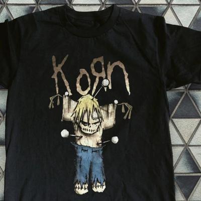 American Retro KORN Voodoo Doll Black Unisex T-shirt Summer New Streetwear Men's and Women's T-shirt