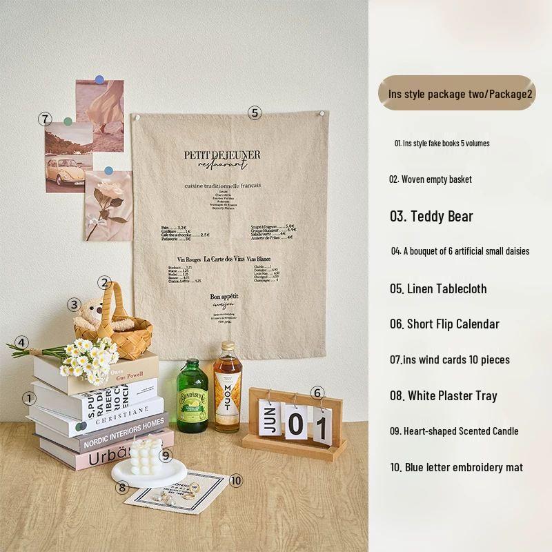 Ins Style Cream Fake Book Photo Prop