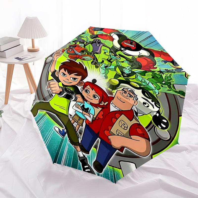 

1pc Merry Christmas! Automatic Opening Closing Umbrella, Portable 3-Fold Design, 8-Bone Iron Frame, Outdoor Umbrella, Festive Gift for Fans, Travelers