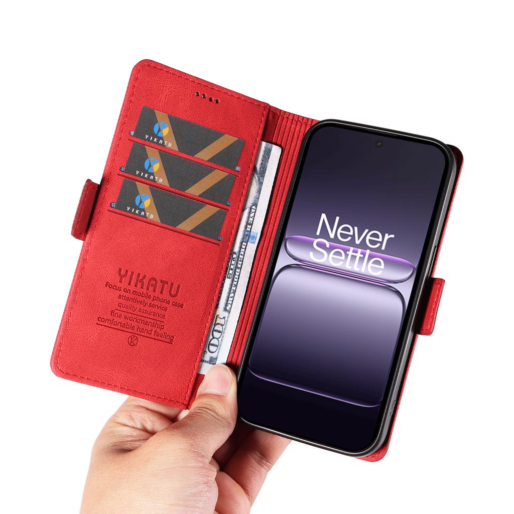 For OnePlus Nord CE5 5G/OnePlus Ace 5 Racing 5G Leather Case YIKATU YK-005 Skin-touch Feeling Wallet Phone Cover
