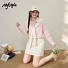 MJ STYLE Damen Baumwoll Langarmshirt & Schal Set