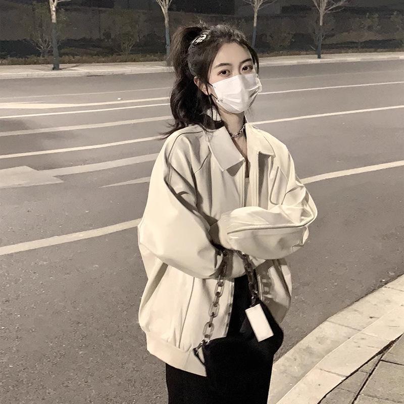 

Американский стиль куртка с небольшим ароматом для женщин весна новый дизайн нишевая свободная бейсбольная форма летная куртка верхняя часть 2XL