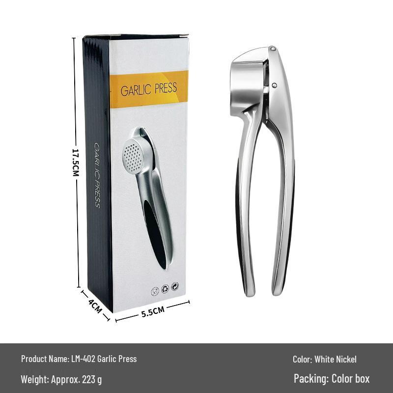 Zinc Alloy Manual Garlic Press & Peeler Kitchen Gadget