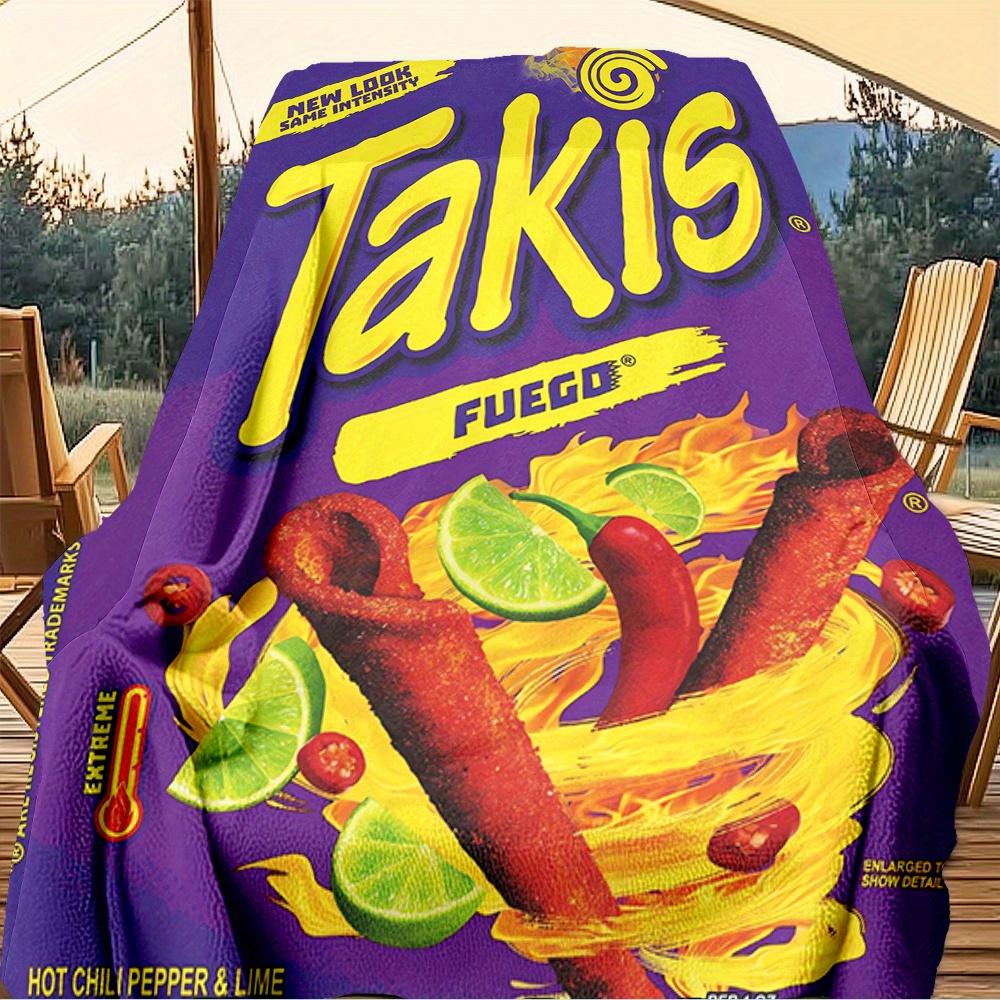 1pz Coperta in Flanella Stampata Digitalmente Takis, Fuego, Lime, Copriletto in Pile Peluche Super Morbido, Coperta Multiuso per Quattro Stagioni per Divano, Letto, O