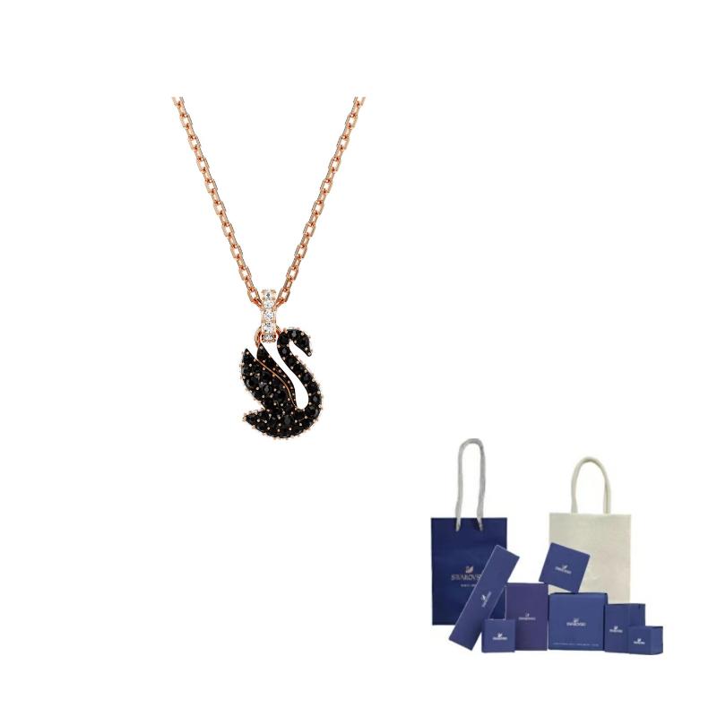 Swarovski Swan Pendant Necklace F-Branded gift bag чёрный