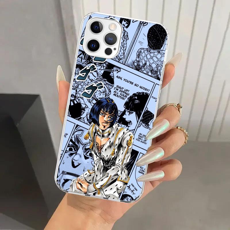 JoJo Bizarre Adventur Anime Phone Case for Iphone 16 15 14 13 12 Mini 11 Pro Max 16E X XS XR 7 Plus 8 SE 2020 Soft Funda Print S