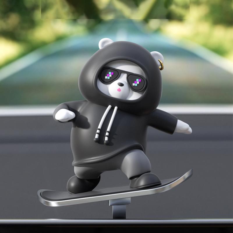 Cartoon Animal Car Interior Center Console Decoration Sliding Bear Dashboard Ornament Anime Auto Accessories 2024Creative Gifts