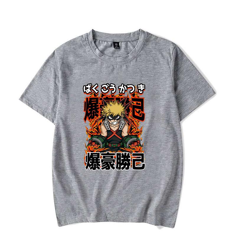 Vtipné tričko s potiskem Bakugou Katsuki Dámské Pánské Letní Ležérní Tričko s krátkým rukávem Módní Volné Topy Anime Trička