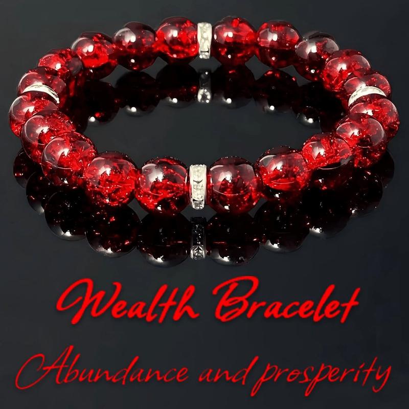 1pc/Wealthy and Abundant Stretching Jewelry - 10mm Glass Crystal Stone, Unisex, Attracts Wealth and Good Luck, October Birthstone