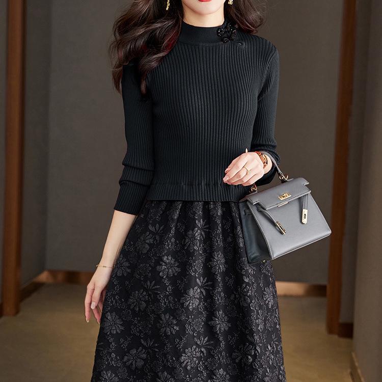 Women's Winter/Autumn Knitted Two-Piece Sweater Dress 2025