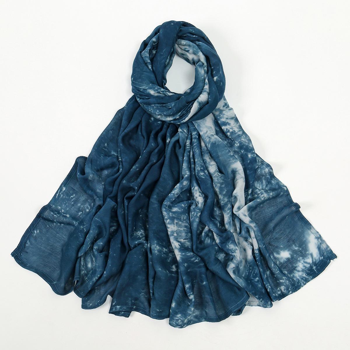 

Women S Vintage Gradient Ombre Shawl Cotton Rayon Blend Breathable Windproof Sun-Proof Yarn-Dyed Fashion Muslim Hijab Scarf