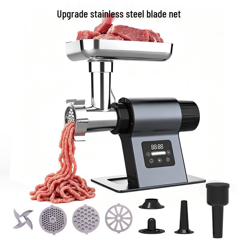 Automatic Sausage Stuffer & Electric Meat Grinder with Vegetable Cutter and Slicer