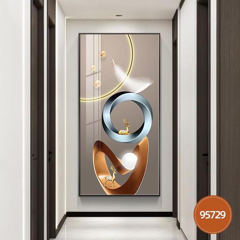 JINGRUIXIANG Благоприятный олень Текстурированное вертикальное холстовое искусство