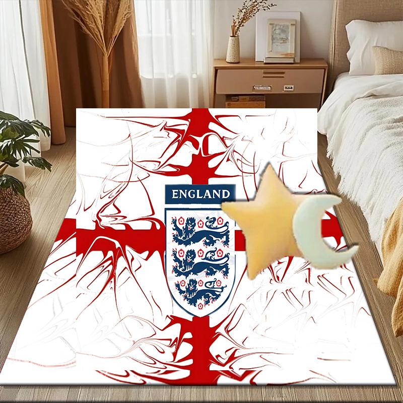 EnglCoat Of Arms Rug for Living Room, Game Rooms, Office, Bedroom, Office Floor Mat Playful Design, fan gifts Christmas decor