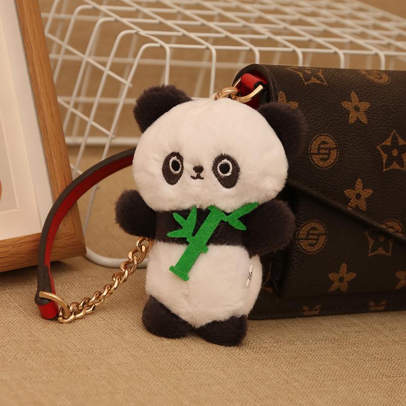 Cute Plush Doll Cute Holding Bamboo Leaf Panda Doll Boutique Keychain Pendant Small Gift Souvenir