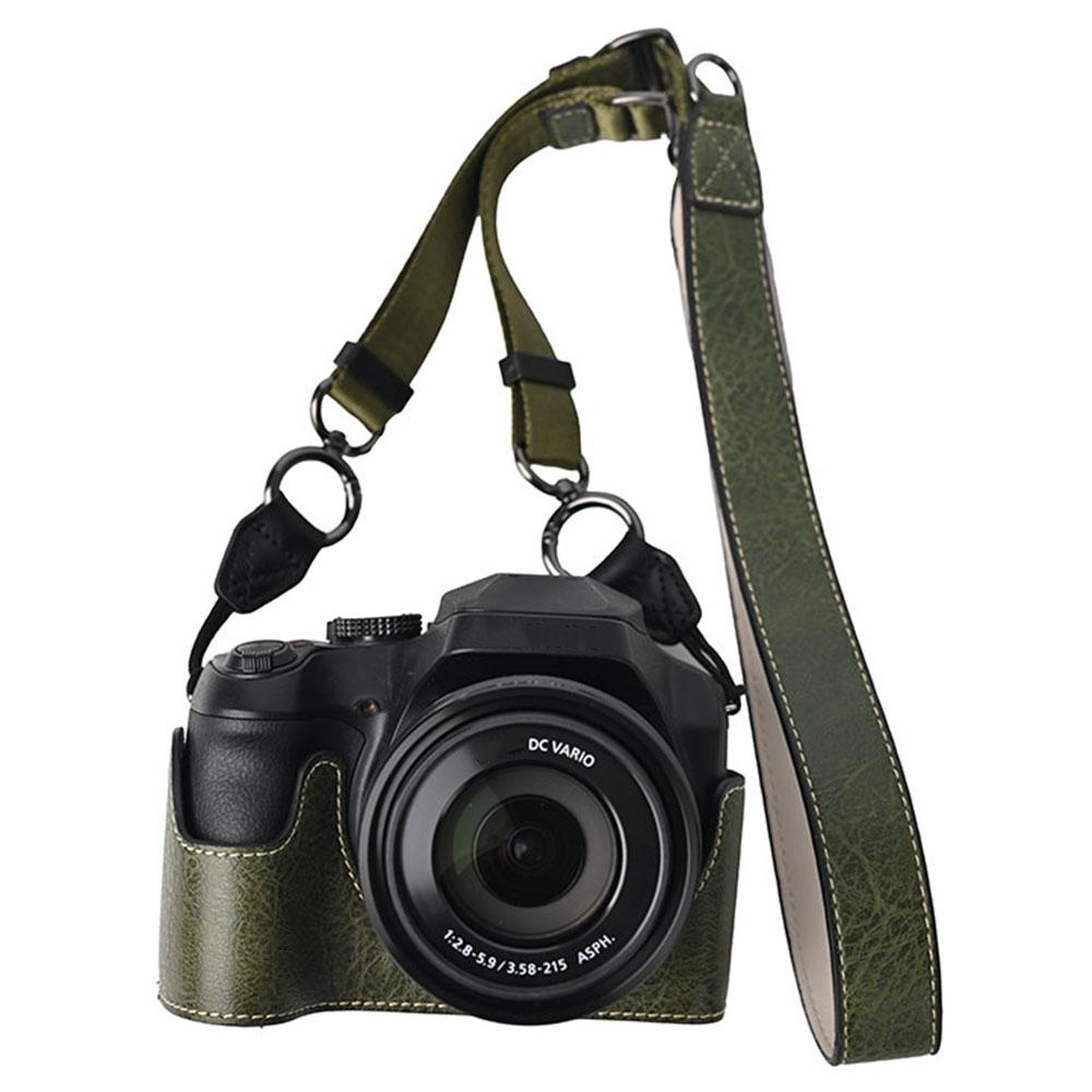 

Чехол для камеры Panasonic Lumix FZ80D/FZ85D с плечевым ремнем, большой вырез, текстура личи, защитная крышка из ПУ A